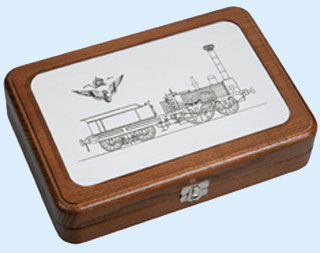 coffret bois collection 20 euro "les trains"