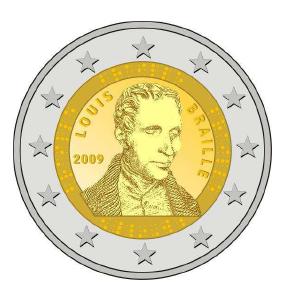 2 euros Louis Braille Belgique 2009