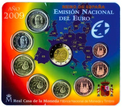 Bu set Espagne 2009 avec deux euro comm&eacute;morative